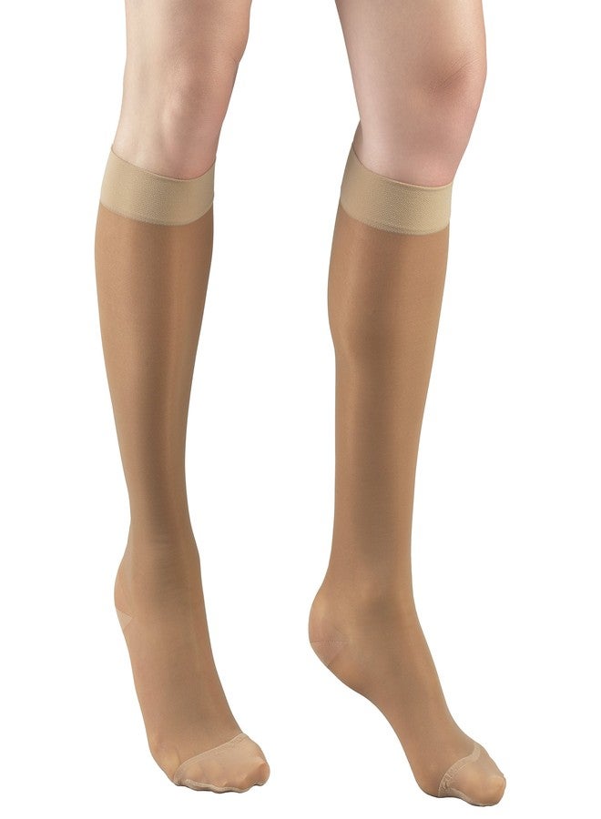 Truform Sheer Compression Stockings, 15-20 mmHg, Women's Knee High Length, 20 Denier, Beige, Medium - Image 3